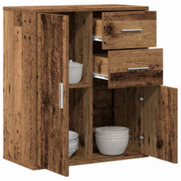 Berkfield Sideboard With Drawer Old Wood 60 X 31 X 70 Cm Engineered Wood - thumbnail 3