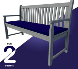 istyle mode 2 Seater Garden Bench Cushion Seatpad Indoor & Outdoor Use - Navy - thumbnail 3