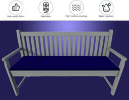 istyle mode 2 Seater Garden Bench Cushion Seatpad Indoor & Outdoor Use - Navy - thumbnail 4