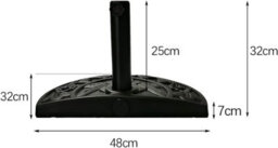 Ram Online Ram 10Kg Resin Half Round Parasol Base Umbrella Stand Garden Outdoor Adjustable Parasol Base - thumbnail 4