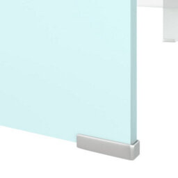 Berkfield Modern Tv Stand/monitor Riser Glass White 100X30X13 Cm - thumbnail 5