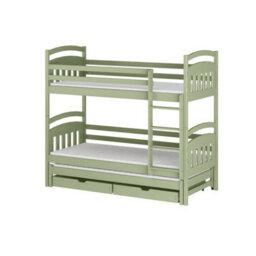 Arte Olive Alan Bunk Bed With Trundle & Storage W198Cm - Modern Triple Sleeper With Foam/bonnell Mattresses - thumbnail 1