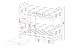 Arte Olive Alan Bunk Bed With Trundle & Storage W198Cm - Modern Triple Sleeper With Foam/bonnell Mattresses - thumbnail 2