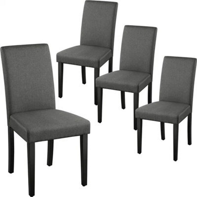Dining Chairs 4Pcs Kitchen Chair Fabric Upholstered Chair For Dining Room Gray - image 1