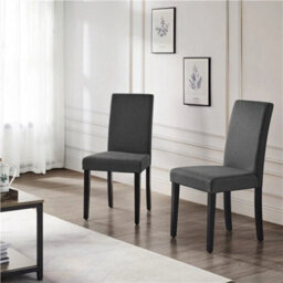 Dining Chairs 4Pcs Kitchen Chair Fabric Upholstered Chair For Dining Room Gray - thumbnail 3