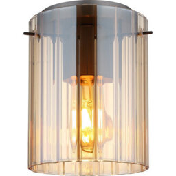 Luminosa Lighting Luminosa Tulivar Cylindrical Ceiling Light Grey Dark Amber Glass Shade 1X E27 - thumbnail 5