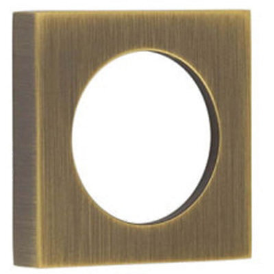 Loops Elegant Antique Brass Square Outer Rose For Escutcheon - Solid Brass Key Hole Cover - image 1