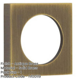 Loops Elegant Antique Brass Square Outer Rose For Escutcheon - Solid Brass Key Hole Cover - thumbnail 2
