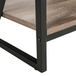 Beliani Tv Stand For Up To 60-Inch Tvs, Dark Brown Matt Laminate With Open Shelves And Industrial Iron Accents - thumbnail 8