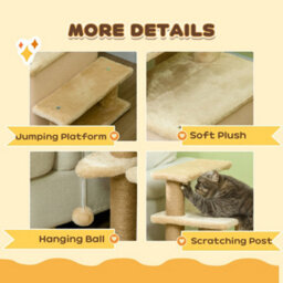 Pawhut Dog Steps For Bed 4 Step Pet Stairs Cat House With Detachable Cover - thumbnail 6