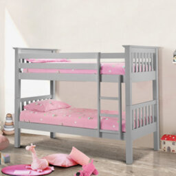 Julian Bowen Barcelona Single Grey Bunk Bed, Wood, Right Hand Ladder, Sleeps 2, Height: 159 X Width: 107 X Depth: 209Cm