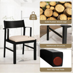 Dining Chair With Arms Set Of 2 Modern Kitchen Chairs With Contoured Backrest - thumbnail 5
