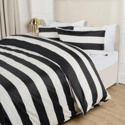 OHS Monochrome Stripe Duvet Cover With Pillowcase Bedding Set - thumbnail 2
