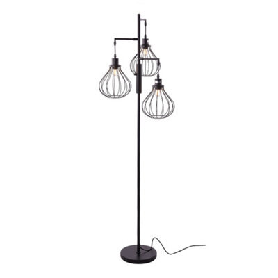 Thehotsale 160Cm H Black Modern Industrial Style 3-Head Floor Lamp With Irregular Shade - image 1