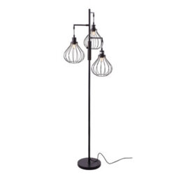 Thehotsale 160Cm H Black Modern Industrial Style 3-Head Floor Lamp With Irregular Shade - thumbnail 1