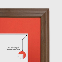 AK Frames 20X16 Walnut Classic Multi Photo Frame With Poppy Red Mount - Holds 9 Apertures (2X) 7X5, (7X) 6X4 Photos - thumbnail 7