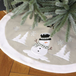Dibor Traditional White Snowman Xmas Christmas Tree Decoration Christmas Tree Skirt 86Cm - thumbnail 3