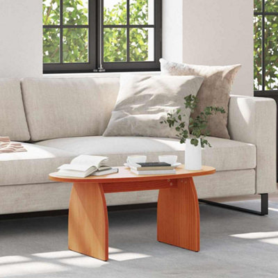 Berkfield Coffee Table Wax Brown 80 X 40 X 35 Cm Solid Pine Wood - image 1