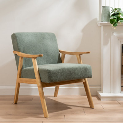 Scottish Everlastings Ltd. Scottish Everlastings Light Green Boucle Chair (Flat Arms) - image 1