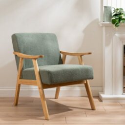 Scottish Everlastings Ltd. Scottish Everlastings Light Green Boucle Chair (Flat Arms) - thumbnail 1