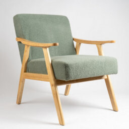 Scottish Everlastings Ltd. Scottish Everlastings Light Green Boucle Chair (Flat Arms) - thumbnail 2