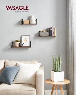 LEDREM Set Of 3 Wall Shelves, Floating Shelves, For Trinkets, Photo Frames, Spice Bottles, Toiletries, In The Living Room, Bedroom - image 1