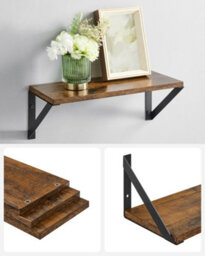 LEDREM Set Of 3 Wall Shelves, Floating Shelves, For Trinkets, Photo Frames, Spice Bottles, Toiletries, In The Living Room, Bedroom - thumbnail 5