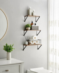 LEDREM Set Of 3 Wall Shelves, Floating Shelves, For Trinkets, Photo Frames, Spice Bottles, Toiletries, In The Living Room, Bedroom - thumbnail 4