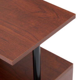 S Shaped 3 Tier Side Table Wood Grain Compact Accent Table Living Room Bedroom - thumbnail 3