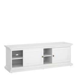 Wyld Haus Osaka Farmhouse White Wooden Tv Unit 2 Doors - thumbnail 7