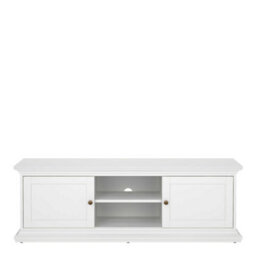 Wyld Haus Osaka Farmhouse White Wooden Tv Unit 2 Doors - thumbnail 4