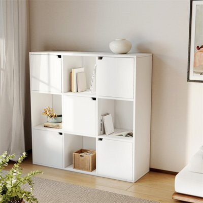 9 Cube Bookcase Shelving Display Shelf Storage Unit Wooden Door Bervppamqb - image 1