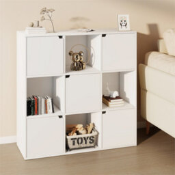 9 Cube Bookcase Shelving Display Shelf Storage Unit Wooden Door Bervppamqb - thumbnail 4