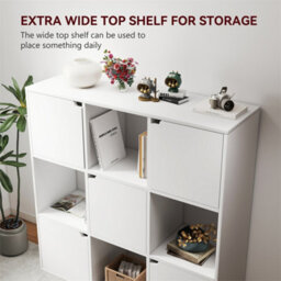 9 Cube Bookcase Shelving Display Shelf Storage Unit Wooden Door Bervppamqb - thumbnail 6
