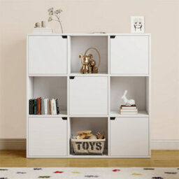9 Cube Bookcase Shelving Display Shelf Storage Unit Wooden Door Bervppamqb - thumbnail 5