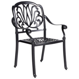 Beliani Set Of 4 Garden Chairs With Cushions Ancona Metal Black - thumbnail 5
