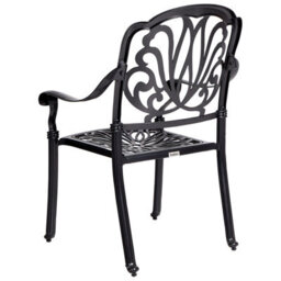 Beliani Set Of 4 Garden Chairs With Cushions Ancona Metal Black - thumbnail 7