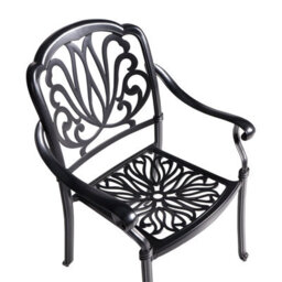 Beliani Set Of 4 Garden Chairs With Cushions Ancona Metal Black - thumbnail 8