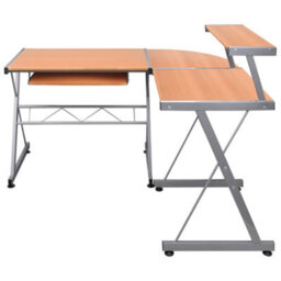 Berkfield Durable Corner Computer Desk Brown 132X112X99 Cm Engineered Wood - thumbnail 1