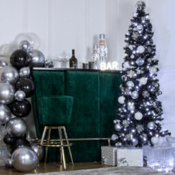 The Christmas Workshop 6Ft Slim Black Artificial Christmas Tree - Includes Stand - 560 Tips - thumbnail 4