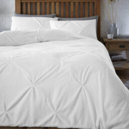 Smart Living Teddy Bear Fluffy Bedding Set, Thermal Warm & Cosy Super Soft Fleece Duvet Cover Set With Pillowcases - White - thumbnail 2
