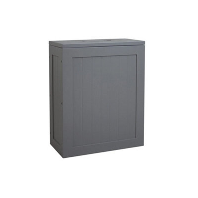 Grey Wooden Bathroom Storage Cabinet Tidy Organizer Box With Shelves - image 1
