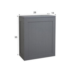 Grey Wooden Bathroom Storage Cabinet  Tidy Organizer Box With Shelves - thumbnail 2