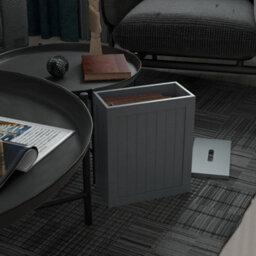 Grey Wooden Bathroom Storage Cabinet  Tidy Organizer Box With Shelves - thumbnail 3