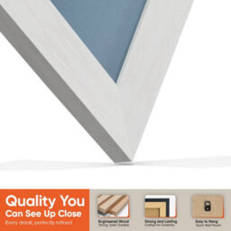 "AK Frames 25X17"" White Ash Modern Vinyl Record Frame With Pompadour Mount For 12 Inch Lp Cover & Disc - Overlapped Design" - thumbnail 3