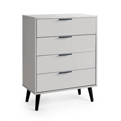 Oakham Premium Arden 4 Drawer Wide Chest - Silk Grey - image 1