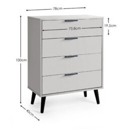 Oakham Premium Arden 4 Drawer Wide Chest - Silk Grey - thumbnail 5