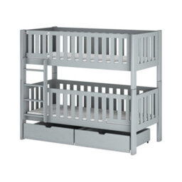 Arte Ksawery Grey Wooden Bunk Bed 80 X 180Cm - Foam Mattresses Included - thumbnail 4