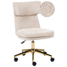 Beliani Desk Chair Granby Boucle Light Beige