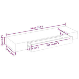 Vidaxl White Mdf Floating Wall Display Shelf 1 Drawer Book/dvd Storage - thumbnail 3